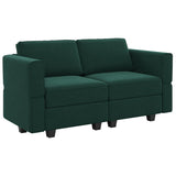 64" Green And Black Velvet Modular Loveseat With Storage - HomeRoots - Flyclothing LLC