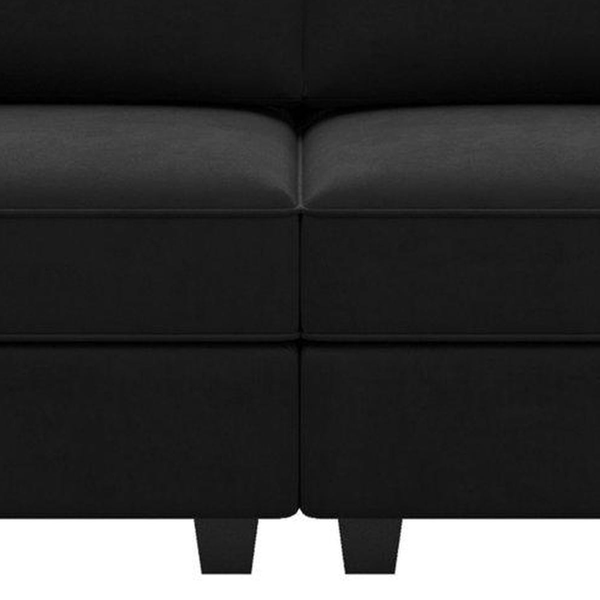 64" Black Velvet Loveseat With Storage and Toss Pillows - HomeRoots - Flyclothing LLC