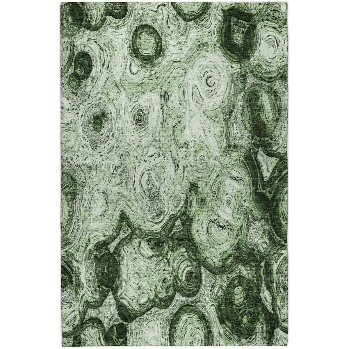 5' X 8' Green And Charcoal Abstract Shag Washable Area Rug With UV Protection - HomeRoots - Flyclothing LLC