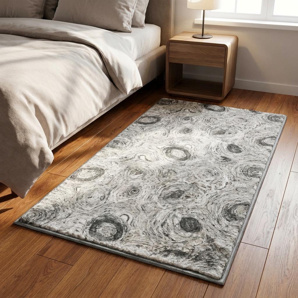 3' X 5' Gray And Silver Abstract Shag Washable Area Rug With UV Protection - HomeRoots - Flyclothing LLC