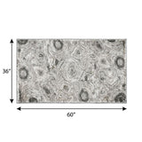 3' X 5' Gray And Silver Abstract Shag Washable Area Rug With UV Protection - HomeRoots - Flyclothing LLC