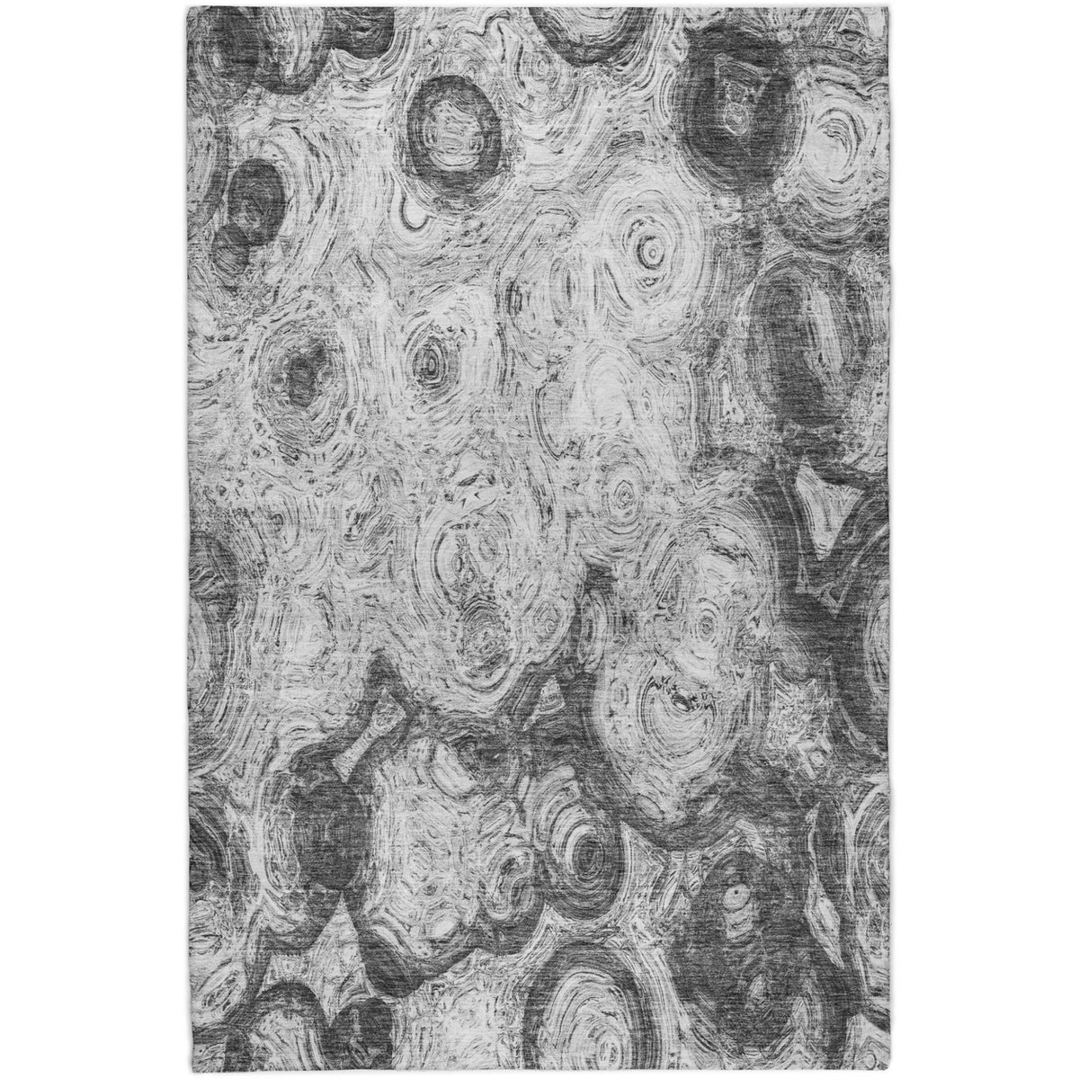 8' X 10' Gray And Silver Abstract Shag Washable Area Rug With UV Protection - HomeRoots - Flyclothing LLC