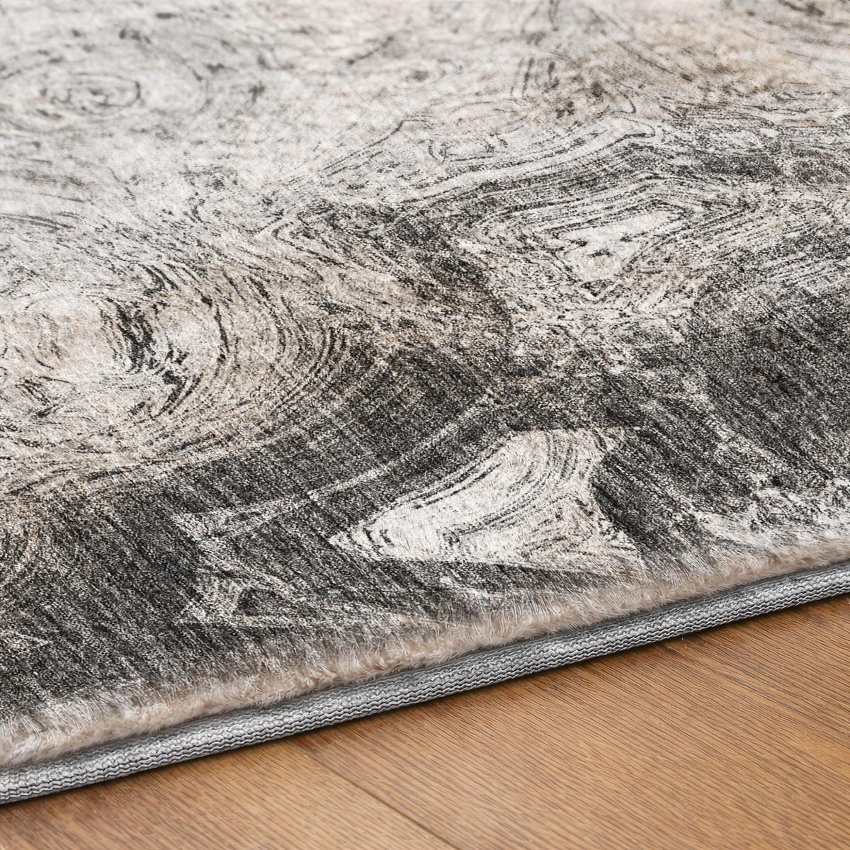 8' X 10' Gray And Silver Abstract Shag Washable Area Rug With UV Protection - HomeRoots - Flyclothing LLC