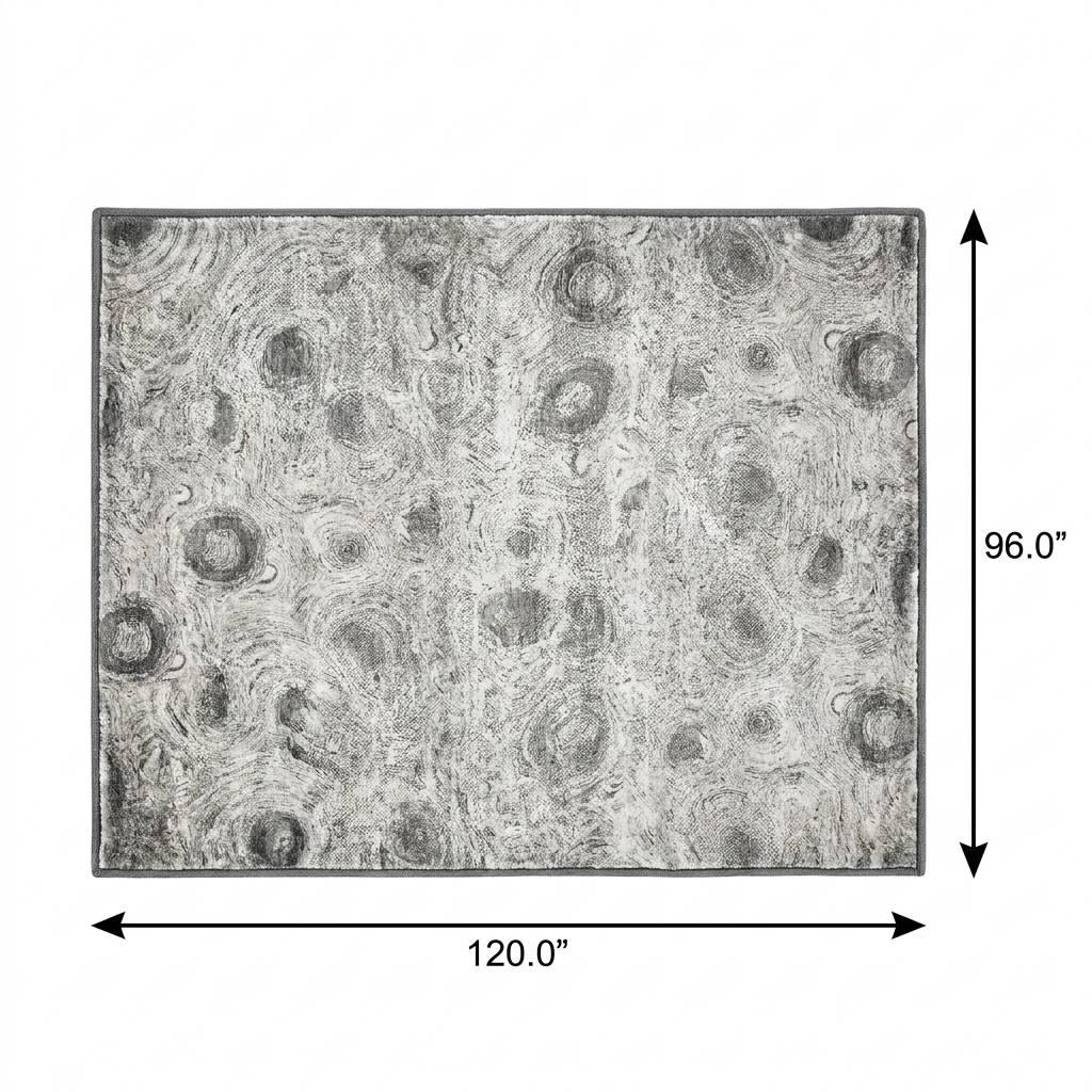 8' X 10' Gray And Silver Abstract Shag Washable Area Rug With UV Protection - HomeRoots - Flyclothing LLC
