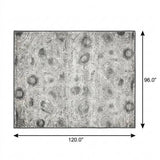 8' X 10' Gray And Silver Abstract Shag Washable Area Rug With UV Protection - HomeRoots - Flyclothing LLC