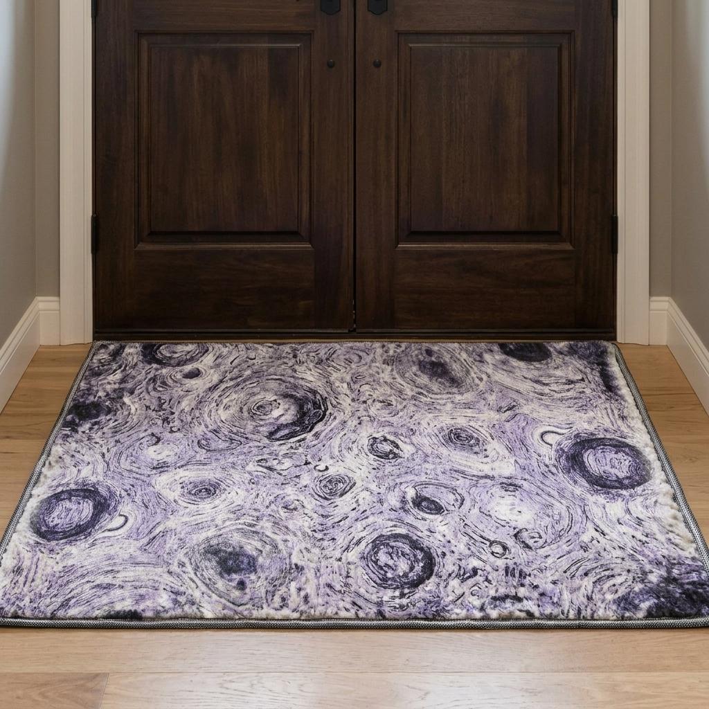 3' X 5' Purple And Lavender Abstract Shag Washable Area Rug With UV Protection - HomeRoots - Flyclothing LLC