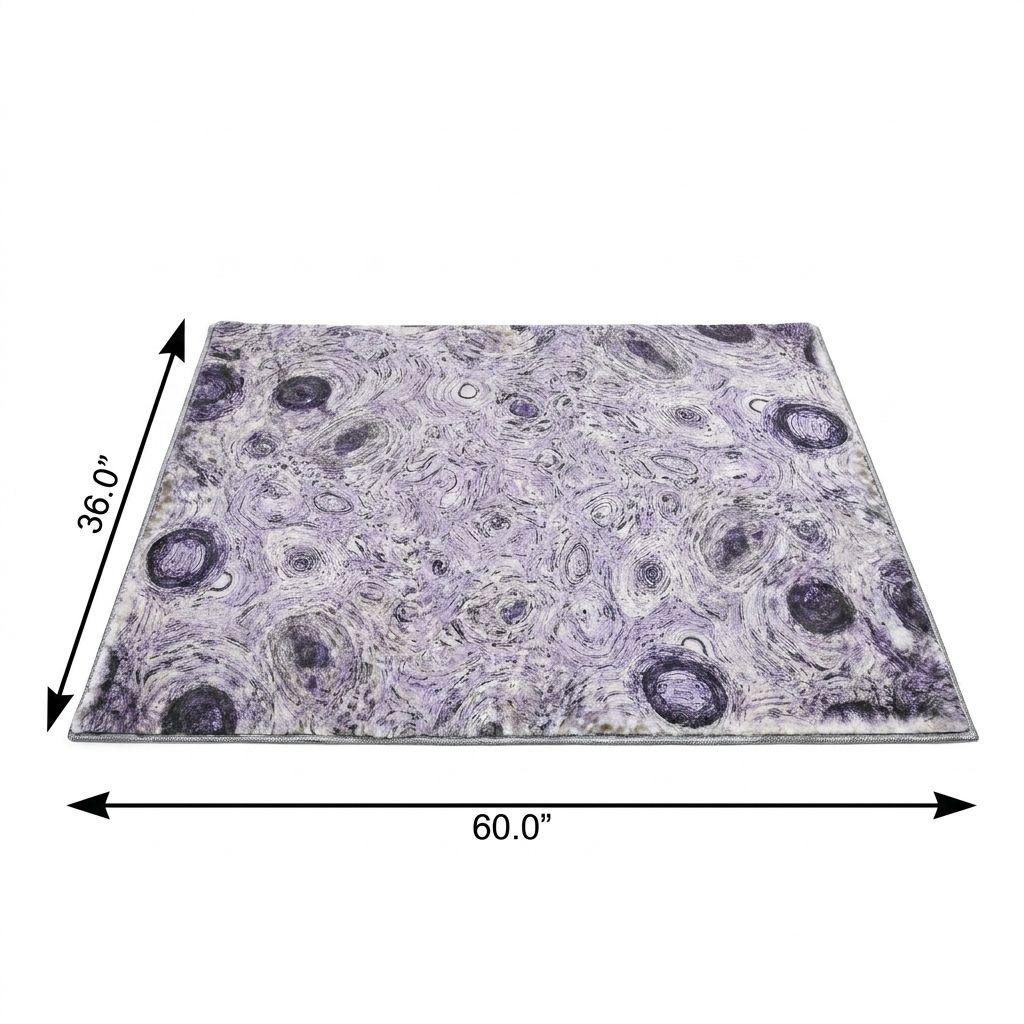 3' X 5' Purple And Lavender Abstract Shag Washable Area Rug With UV Protection - HomeRoots - Flyclothing LLC