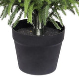 Set of Two 60" Green Artificial Pine Tree In Round Black Pot - HomeRoots - Flyclothing LLC