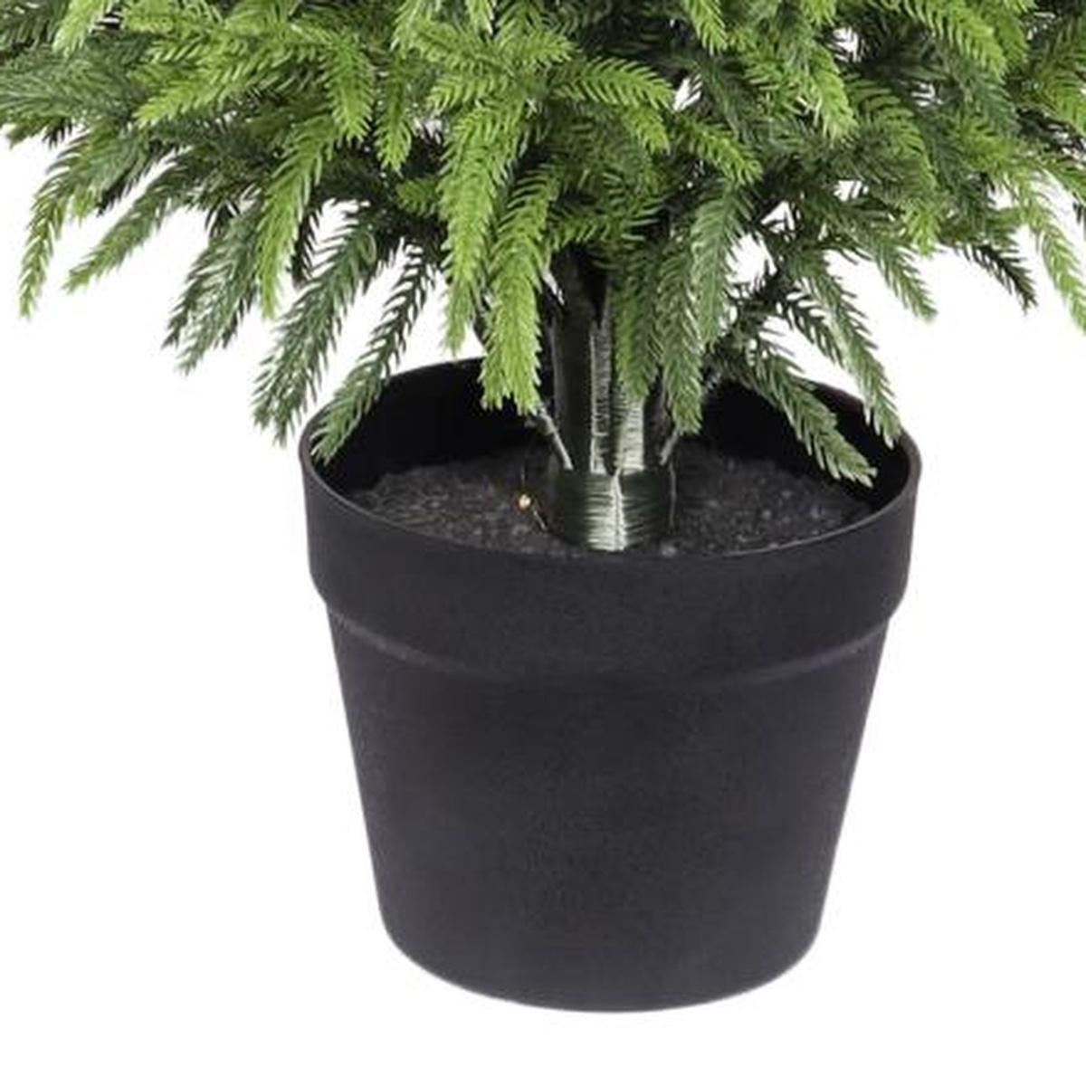 60" Green Artificial Pine Tree In Round Black Pot