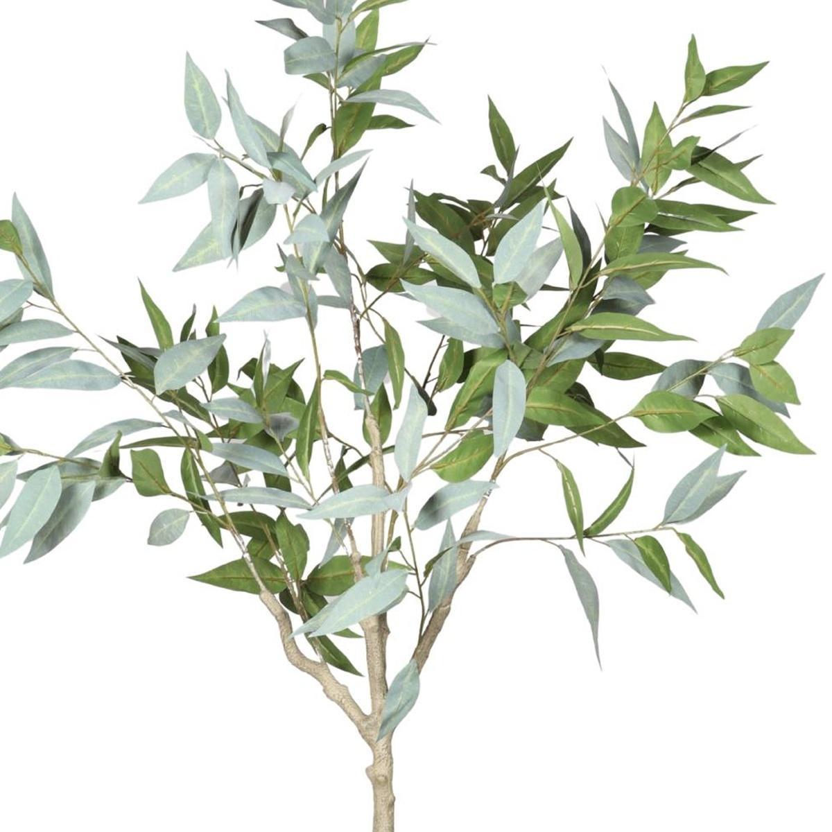 60" Green Artificial Eucalyptus Tree In Round Black Pot