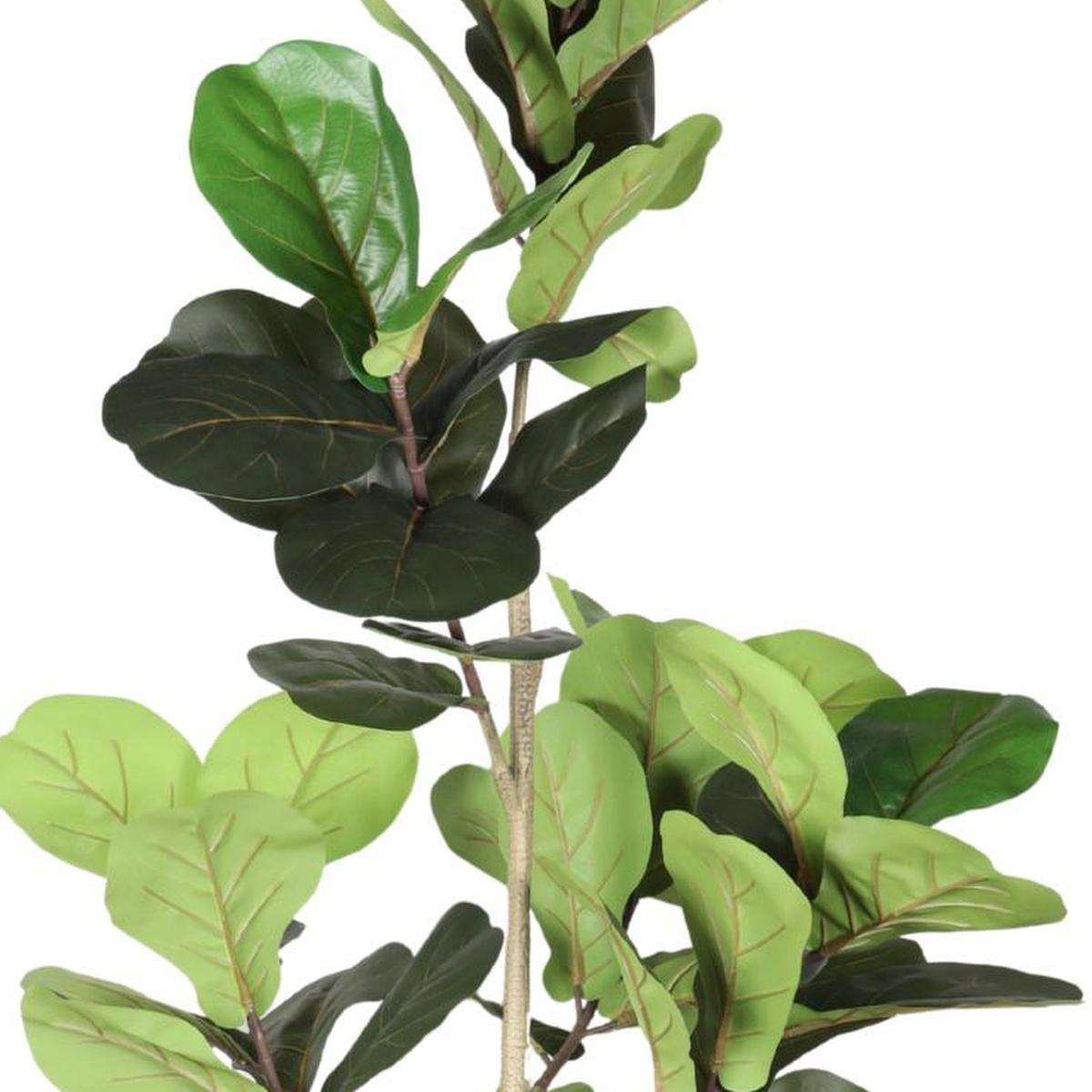 72" Green Artificial Fiddle Leaf Tree In Round Black Pot - HomeRoots - Flyclothing LLC