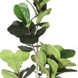72" Green Artificial Fiddle Leaf Tree In Round Black Pot - HomeRoots - Flyclothing LLC