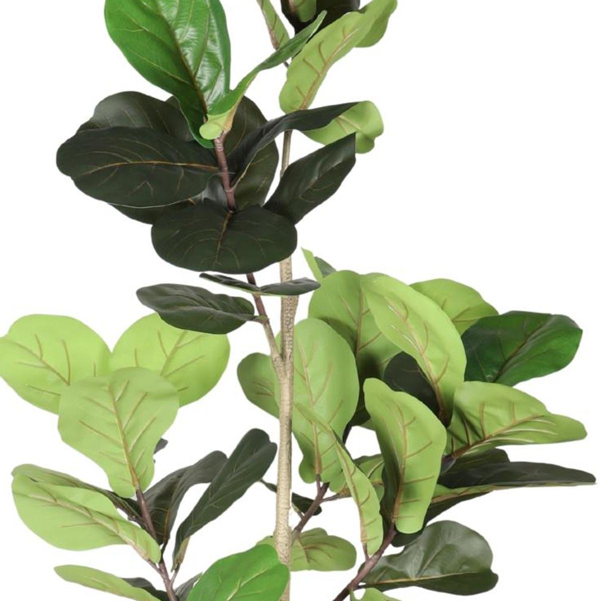 72" Green Artificial Fiddle Leaf Tree In Round Black Pot