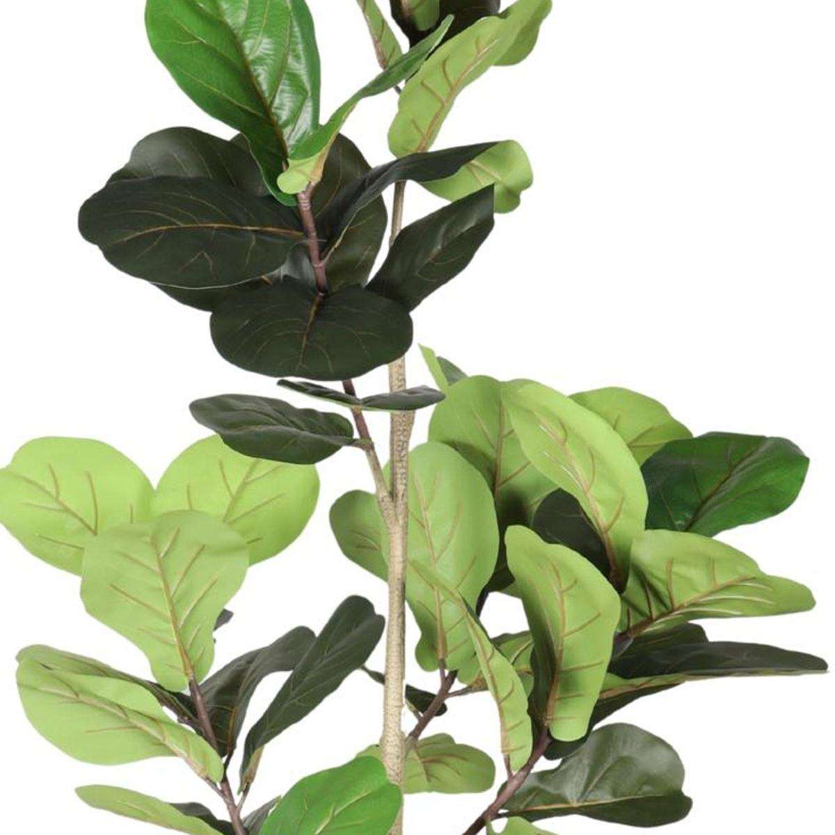 72" Green Artificial Fiddle Leaf Tree In Round Black Pot - HomeRoots - Flyclothing LLC