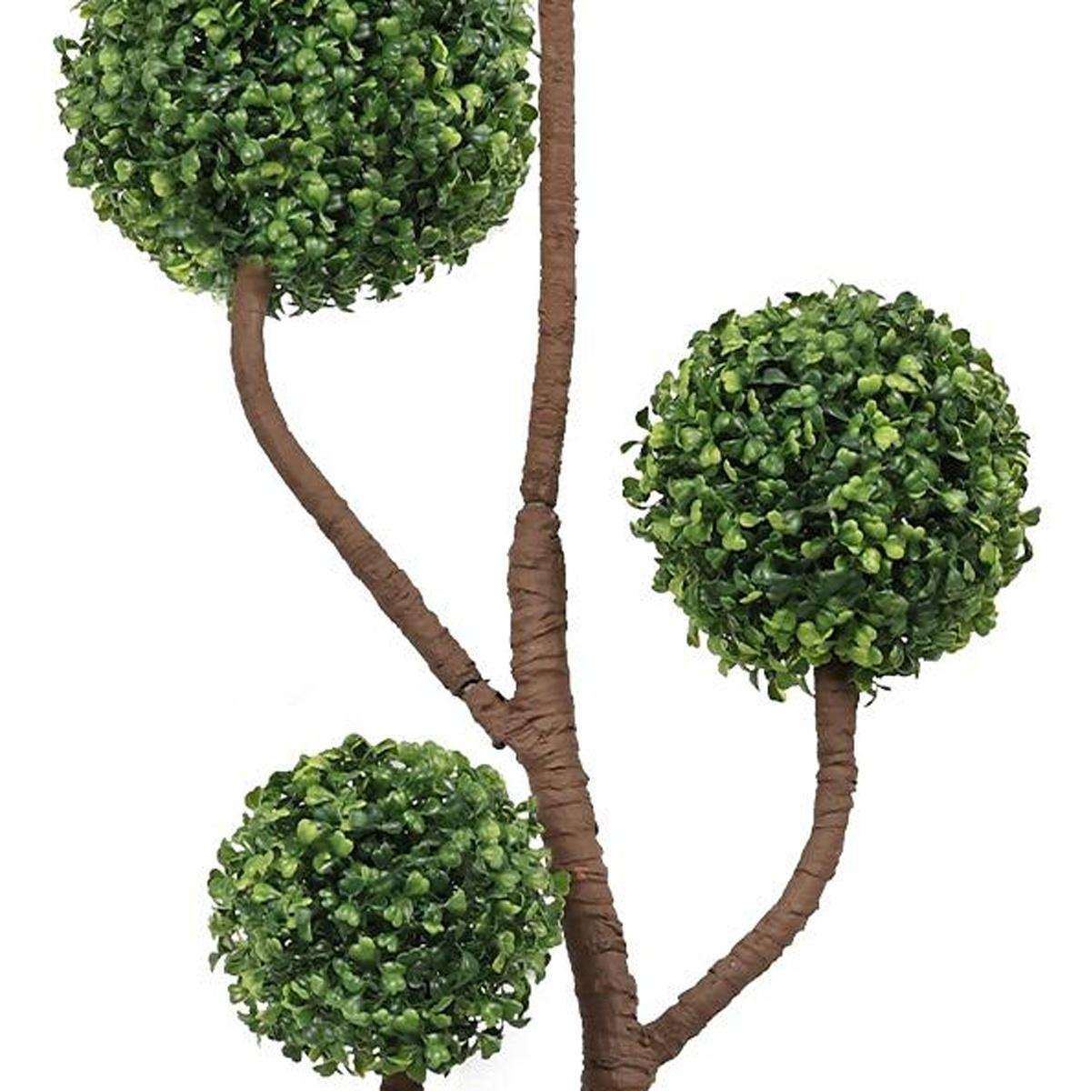 48" Green Artificial Boxwood Tree In Round Black Pot - HomeRoots - Flyclothing LLC