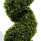 Set of Two 72" Green Artificial Boxwood Tree In Round Black Planter - HomeRoots - Flyclothing LLC