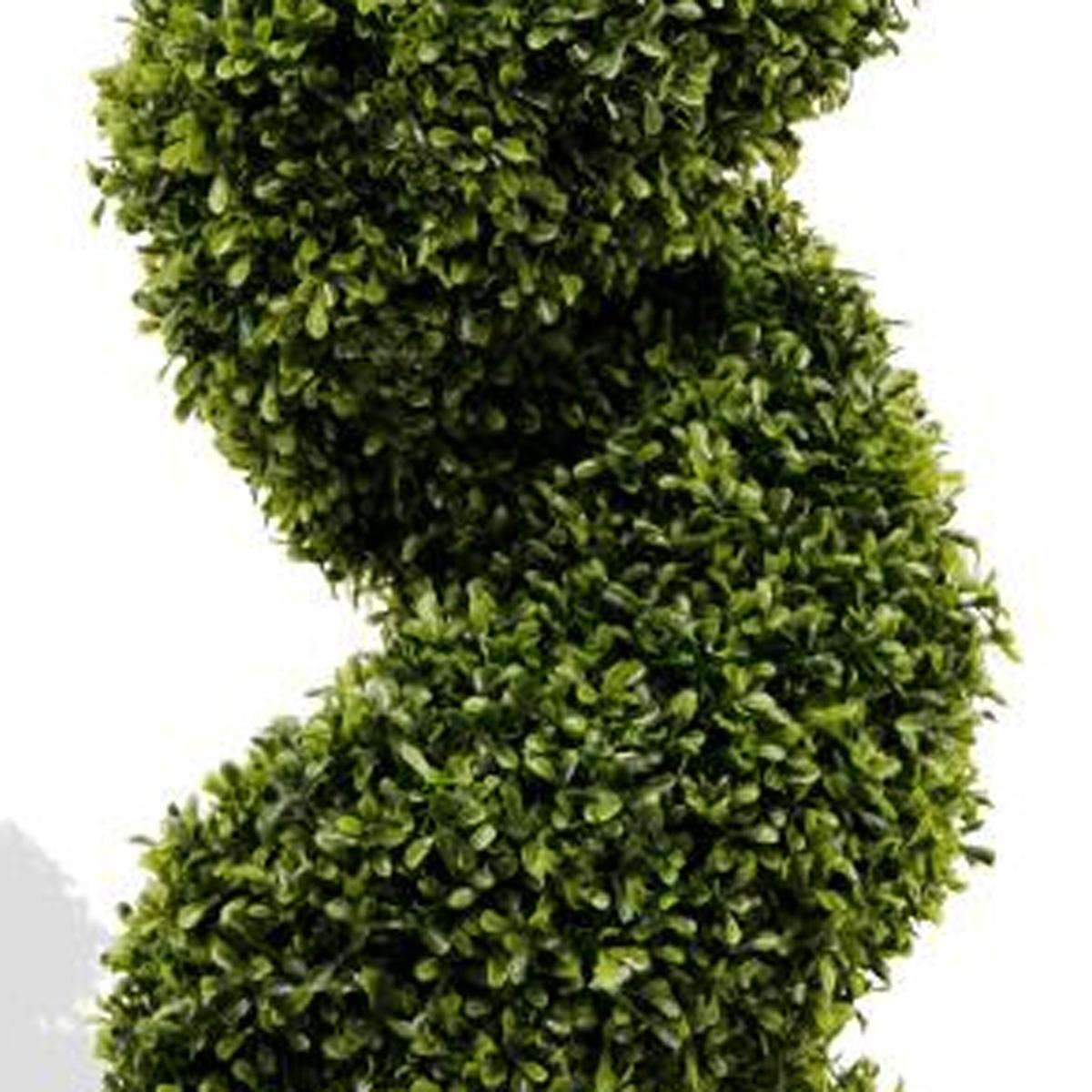 Set of Two 72" Green Artificial Boxwood Tree In Round Black Planter - HomeRoots - Flyclothing LLC