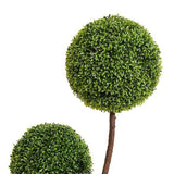 60" Green Artificial Boxwood Tree In Round Black Planter - HomeRoots - Flyclothing LLC