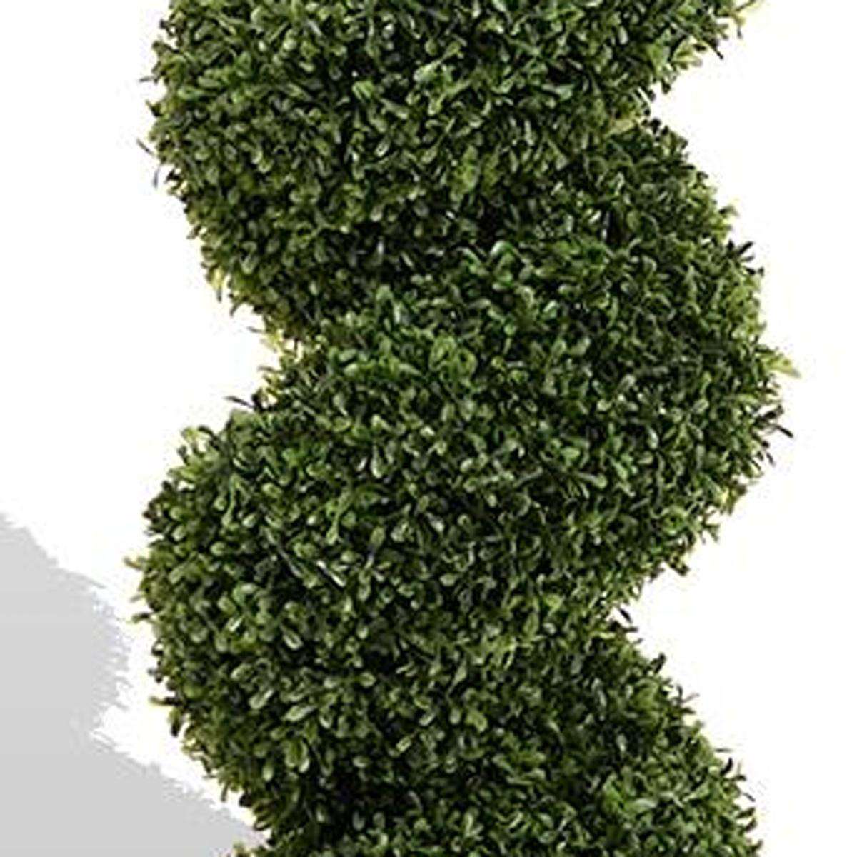 84" Green Artificial Boxwood Tree In Round Black Planter - HomeRoots - Flyclothing LLC