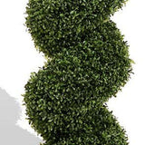 84" Green Artificial Boxwood Tree In Round Black Planter - HomeRoots - Flyclothing LLC