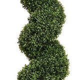 84" Green Artificial Boxwood Tree In Round Black Planter
