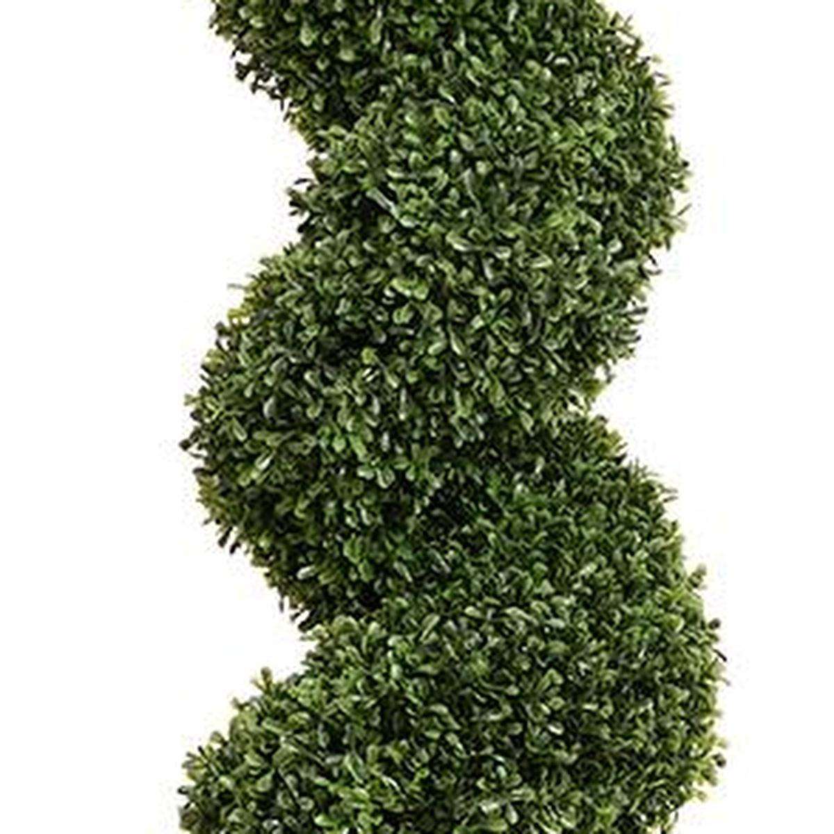 84" Green Artificial Boxwood Tree In Round Black Planter - HomeRoots - Flyclothing LLC