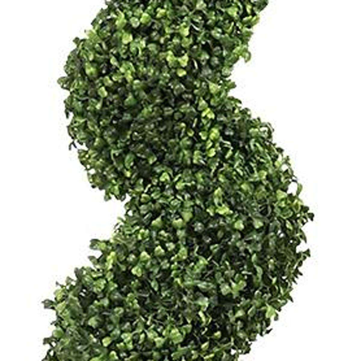 84" Green Light Green And Dark Green Artificial Boxwood Tree In Round Black Planter - HomeRoots - Flyclothing LLC