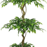 72" Green Artificial Ficus Tree In Round Black Pot - HomeRoots - Flyclothing LLC