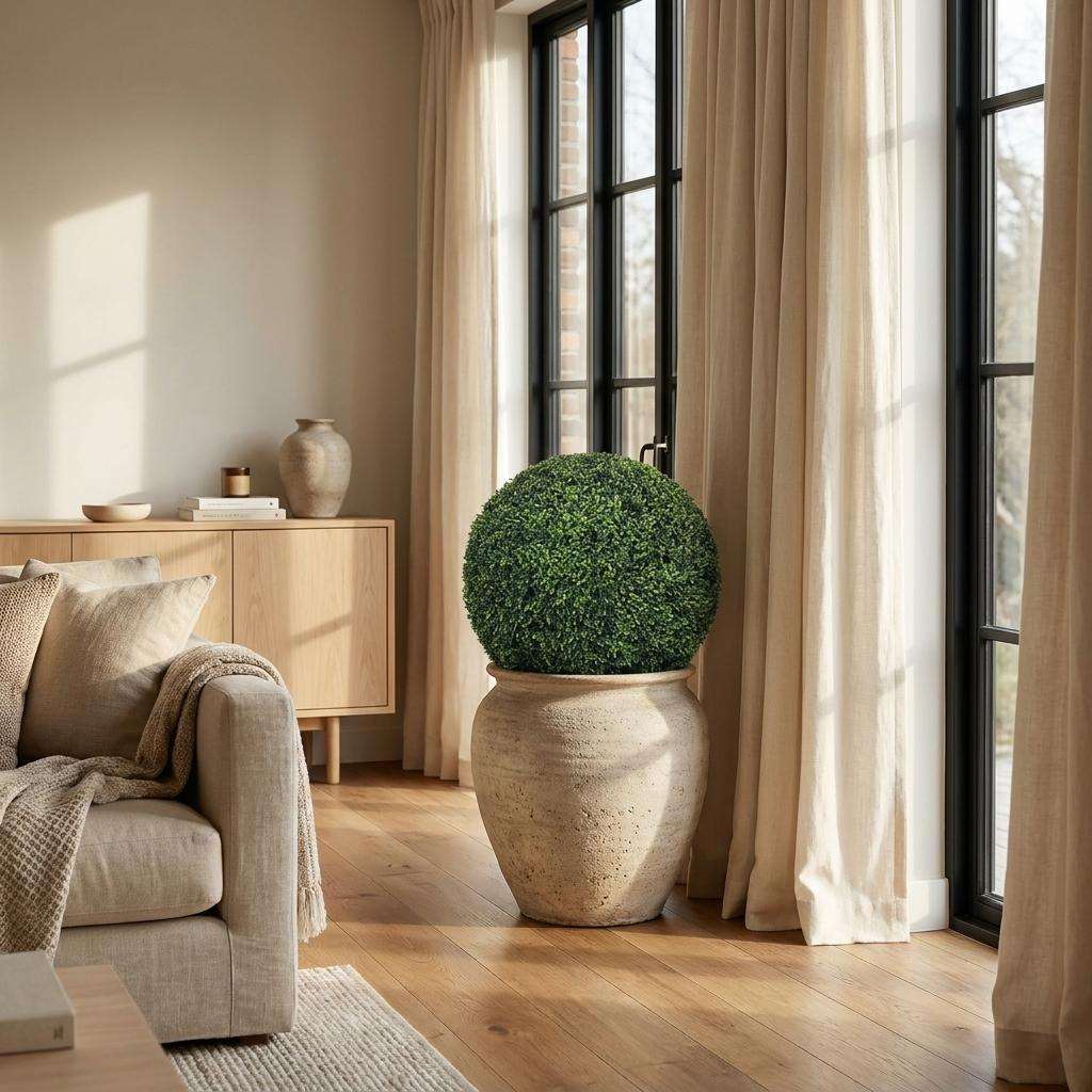 Set of Two 22" Green Artificial Boxwood Tree - HomeRoots - Flyclothing LLC