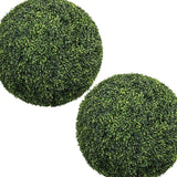 Set of Two 22" Green Artificial Boxwood Tree - HomeRoots - Flyclothing LLC