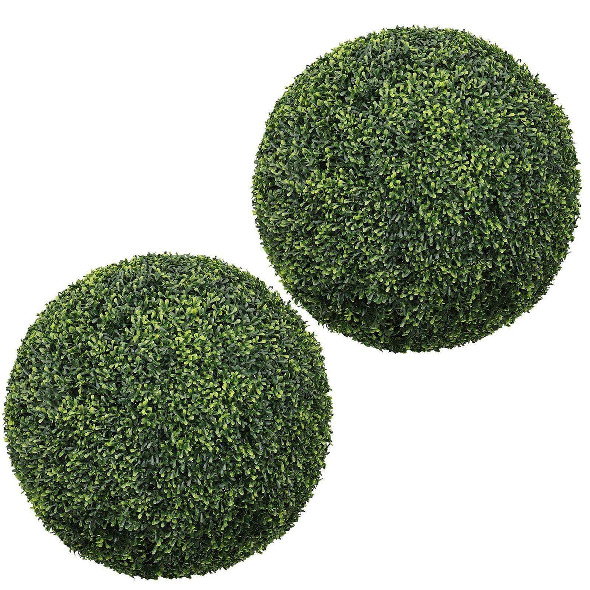 Set of Two 22" Green Artificial Boxwood Tree - HomeRoots - Flyclothing LLC
