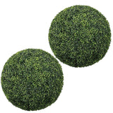 Set of Two 22" Green Artificial Boxwood Tree - HomeRoots - Flyclothing LLC