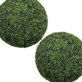 Set of Two 22" Green Artificial Boxwood Tree - HomeRoots - Flyclothing LLC