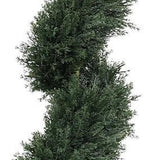 Set of Two 72" Green Artificial Cedar Tree In Round Black Pot - HomeRoots - Flyclothing LLC