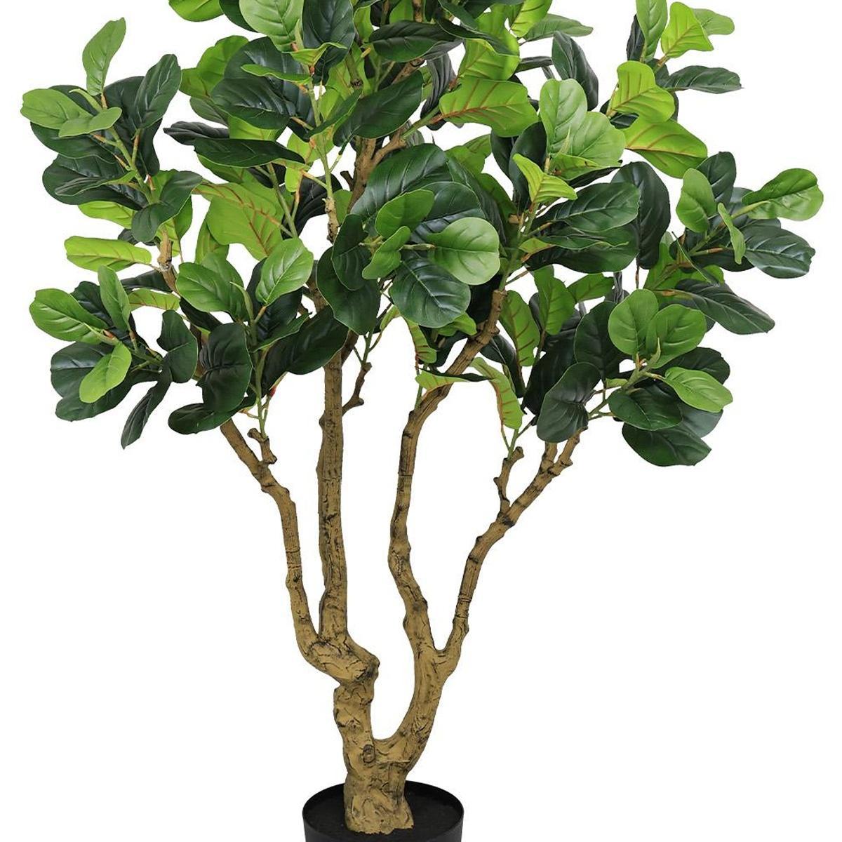 84" Green Artificial Ficus Tree In Round Black Pot - HomeRoots - Flyclothing LLC