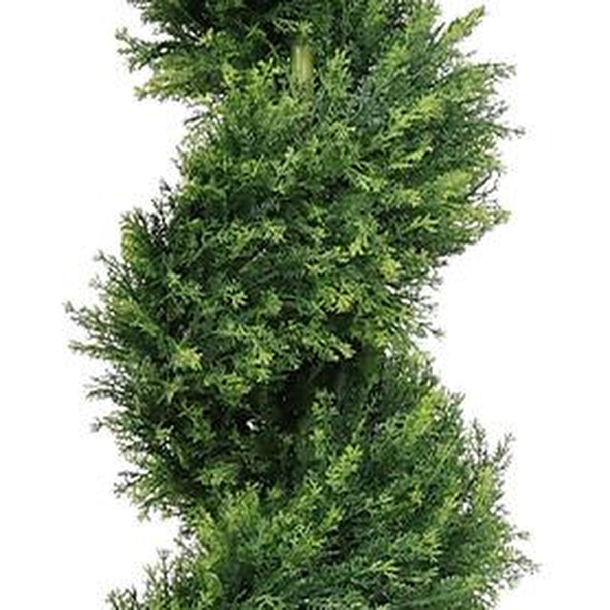 84" Green Artificial Cypress Tree In Round Black Pot