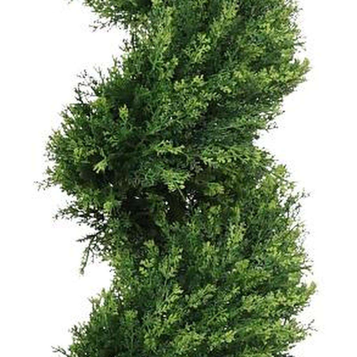 Set of Two 72" Dark Green And Light Green Artificial Cypress Tree In Round Black Pot - HomeRoots - Flyclothing LLC