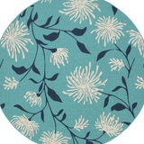 8' Blue Ivory Navy Blue And Teal Blue Round Floral Indoor Outdoor Area Rug - HomeRoots - Flyclothing LLC