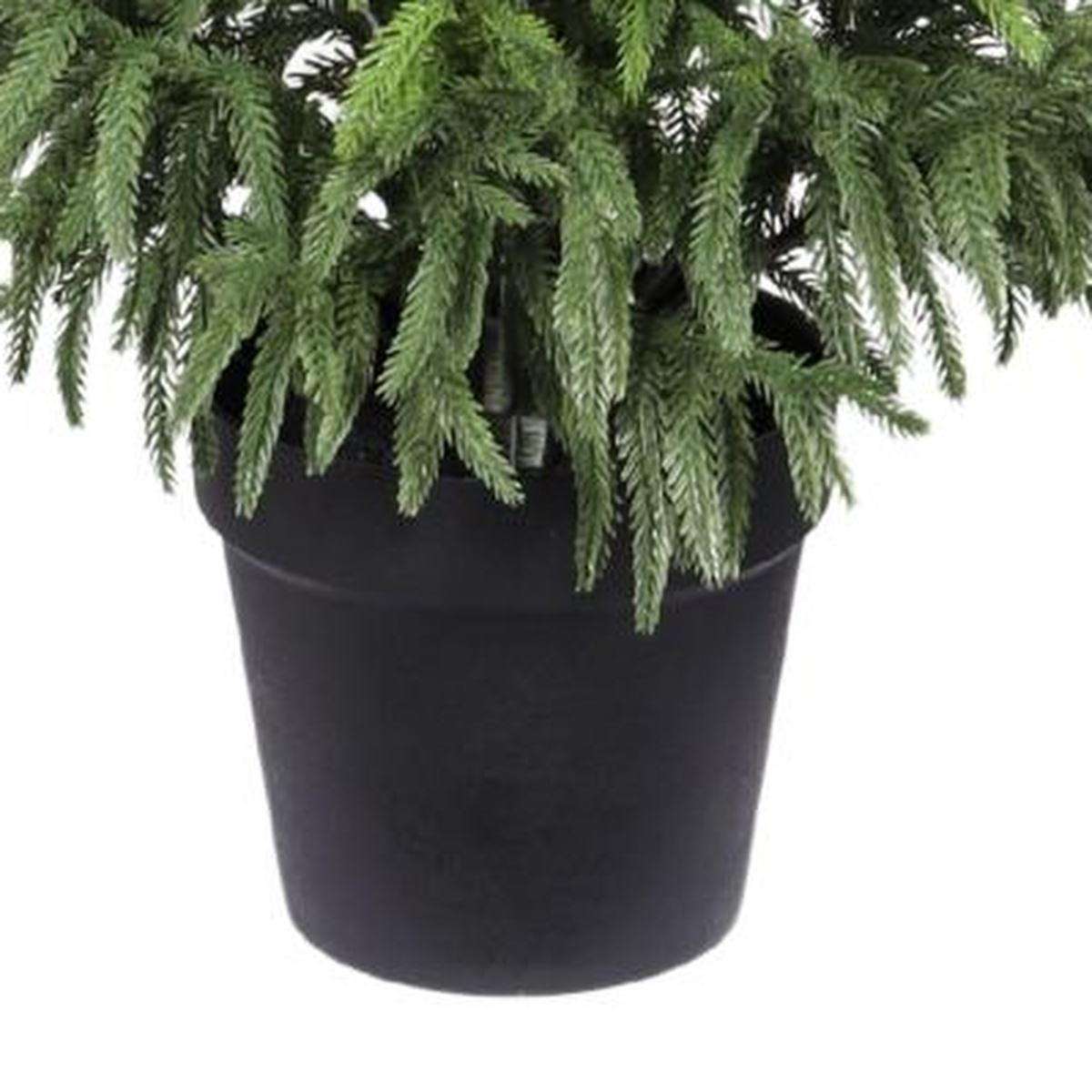 Set of Two 48" Green Artificial Pine Tree In Round Black Pot - HomeRoots - Flyclothing LLC