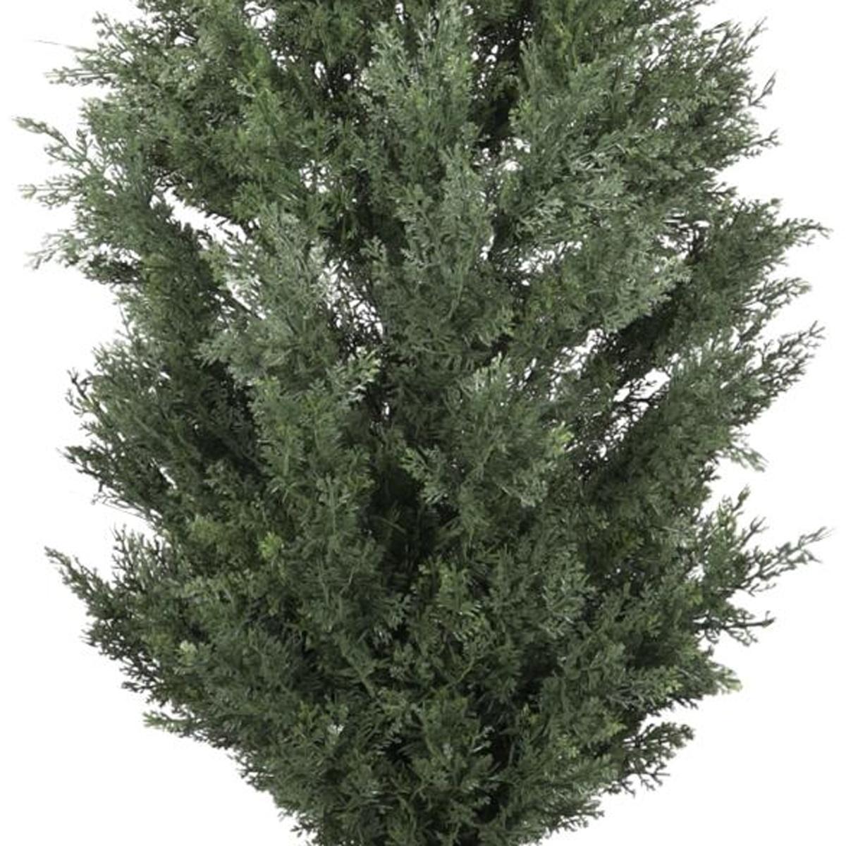 60" Green Artificial Cypress Tree In Round Black Pot
