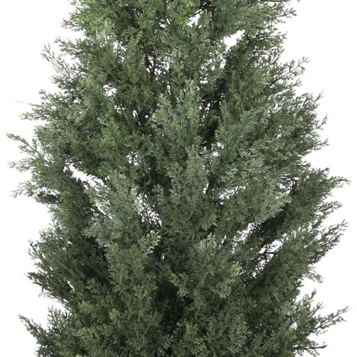 60" Green Artificial Cypress Tree In Round Black Pot