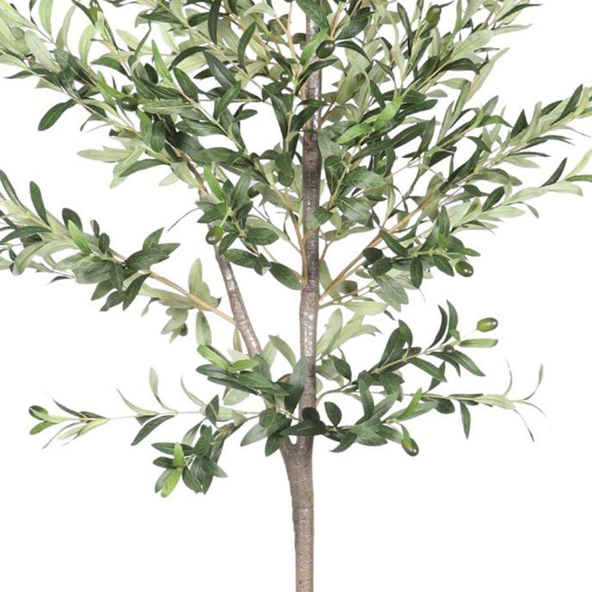 72" Green Artificial Olive Tree In Round Black Pot - HomeRoots - Flyclothing LLC