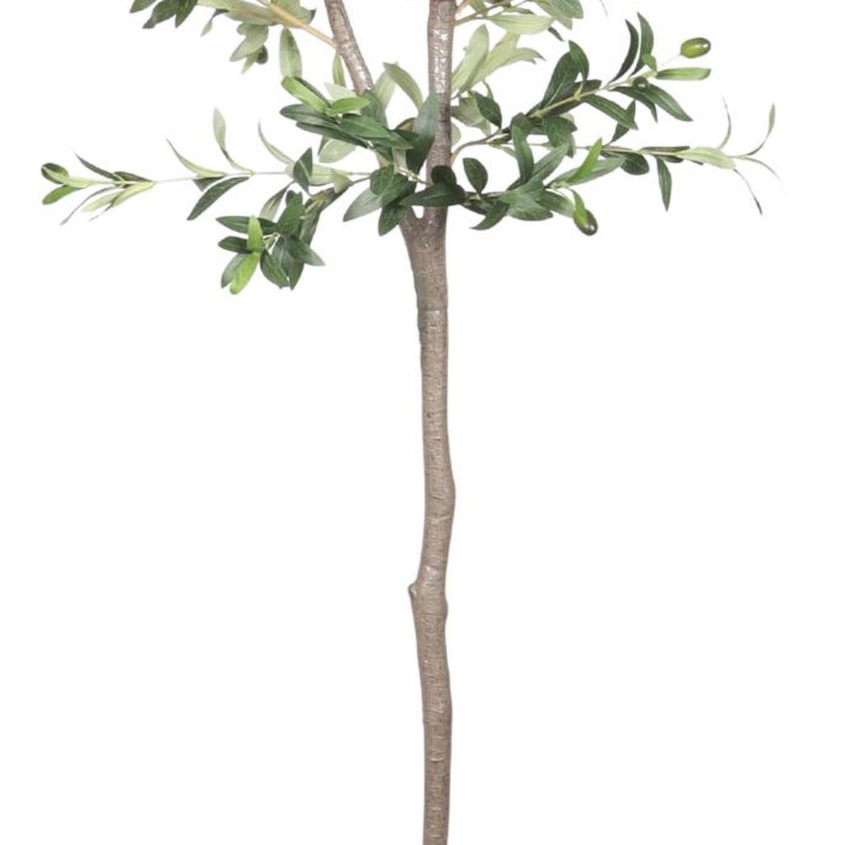 72" Green Artificial Olive Tree In Round Black Pot
