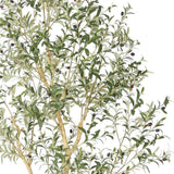 98" Green Artificial Olive Tree In Round White Pot