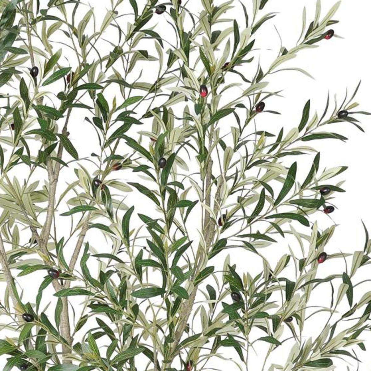 96" Green Artificial Olive Tree In Round White Pot - HomeRoots - Flyclothing LLC