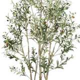 84" Green Artificial Olive Tree In Round Black Pot
