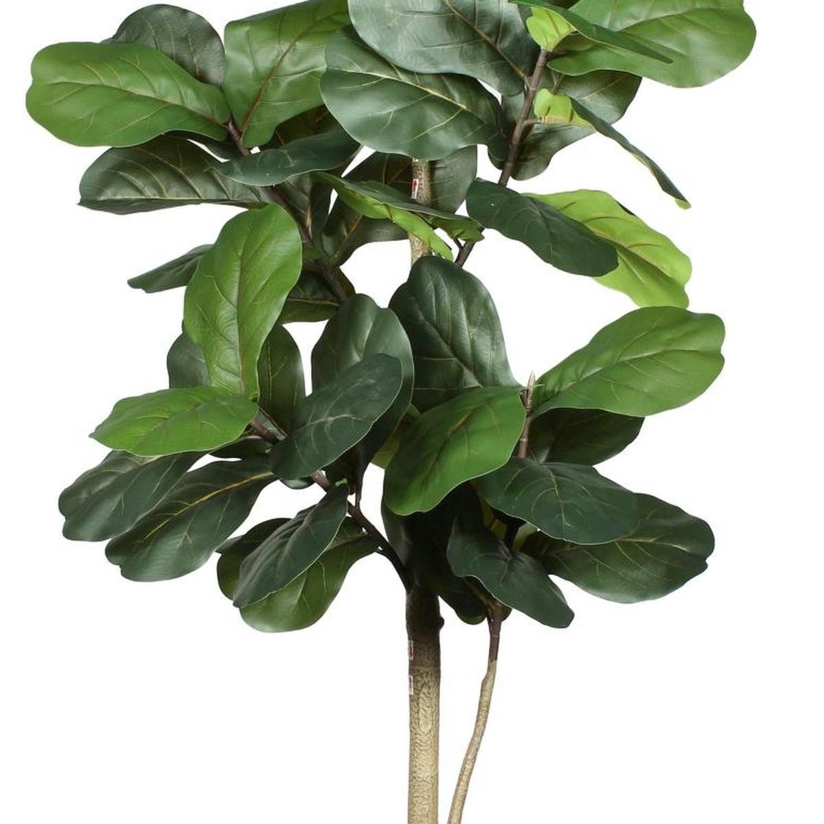 84" Green Artificial Fiddle Leaf Tree In Round Black Pot - HomeRoots - Flyclothing LLC