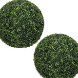Set of Two 19" Dark Green Artificial Boxwood Tree - HomeRoots - Flyclothing LLC