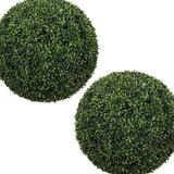 Set of Two 19" Green Artificial Boxwood Tree - HomeRoots - Flyclothing LLC