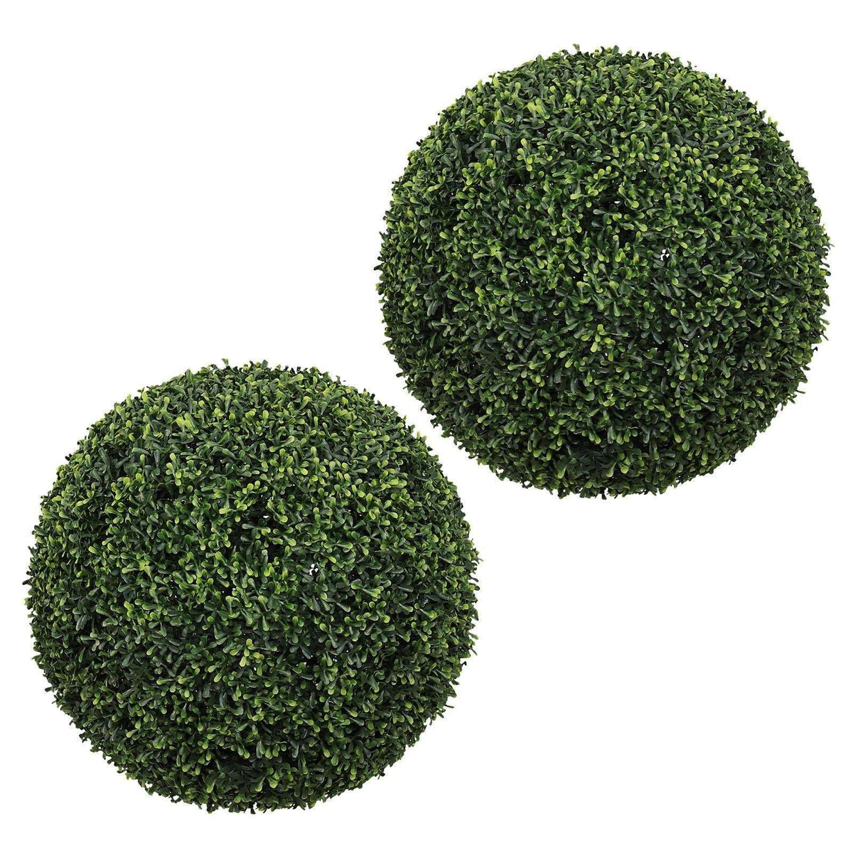 Set of Two 19" Green Artificial Boxwood Tree - HomeRoots - Flyclothing LLC